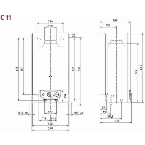 Chauffe Bain OPALIA C11Z Piezo Bas NOx, Gaz Bouteille, Avec Veilleuse Saunier Duval 2 Chauffe Bain OPALIA C11Z Piezo Bas NOx, Gaz Bouteille, Avec Veilleuse Saunier Duval – Image 2