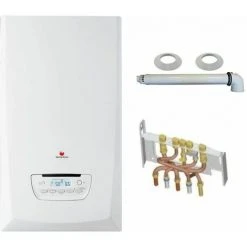 Chaudière Gaz Condensation ThemaPlus Condens Saunier Duval 30 KW Complète (Ventouse + Douilles + Dosseret)